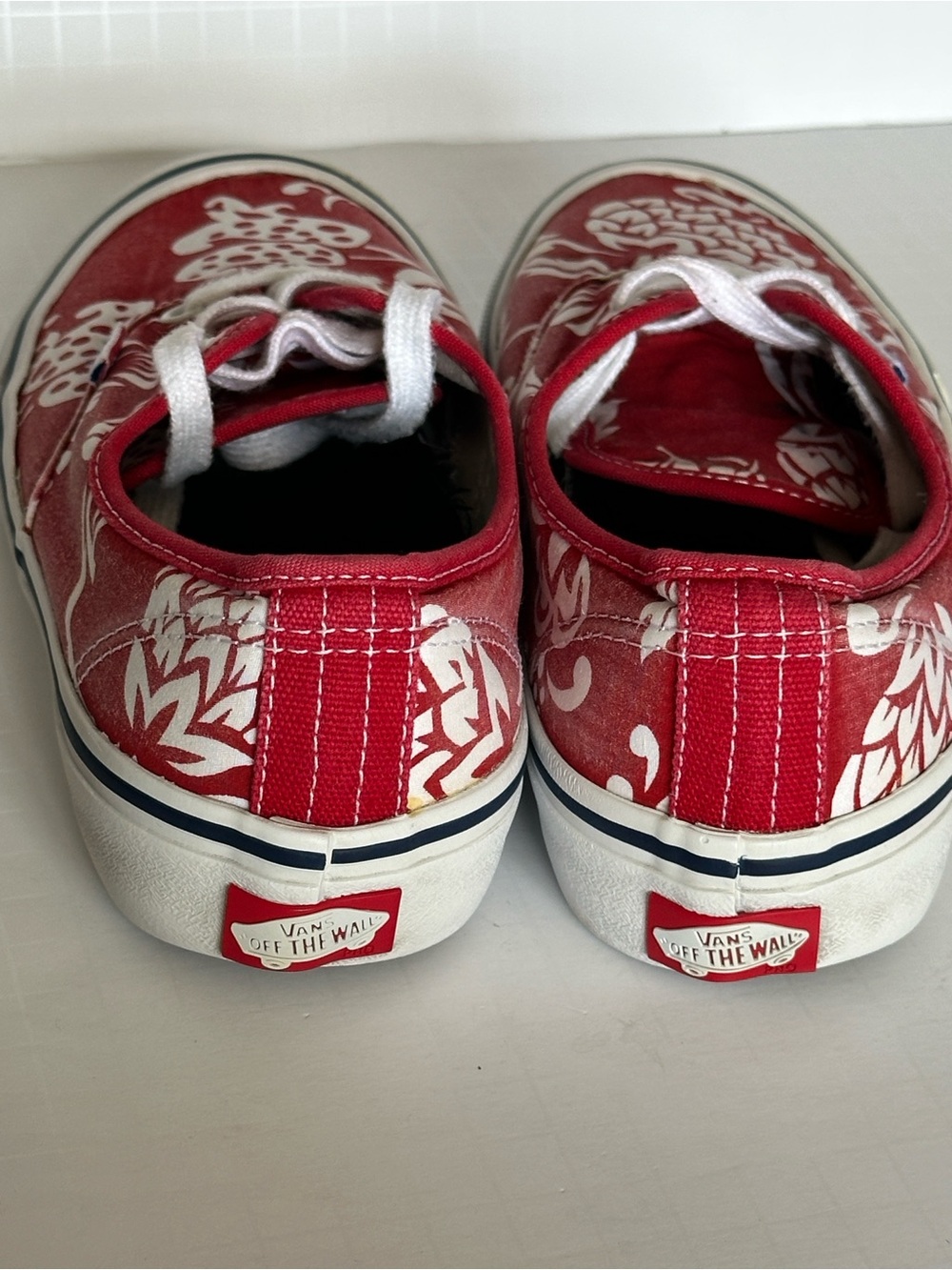 Vans Authentic Pro Hawaiian Floral Red Canvas Skate Shoes Men 6.5 Women 8 - Picture 5 of 11